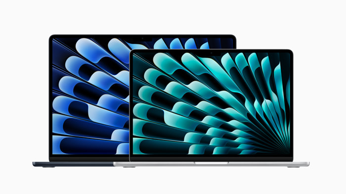otografía muestra las dos portátiles MacBook Air de 15 y 13 pulgadas con su potente chip M3 de última generación. EFE