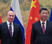 El presidente ruso Vladímir Putin y el chino Xi Jinping en febrero de 2022. EFE