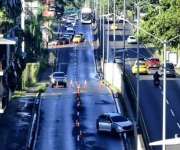 Escena de la balacera en la avenida de Los Mártires.