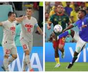 Suiza (izq.) enfrentarán en los octavos de final a Portugal, mientras que Brasil (der.) se medirá a Corea del Sur. Fotos EFE