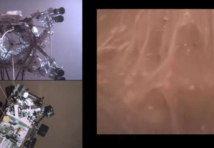 NASA divulga el primer video y sonido del aterrizaje de Perseverance en Marte