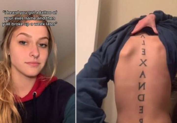Se tatuó el nombre de su novio en la espalda y una semana después terminaron