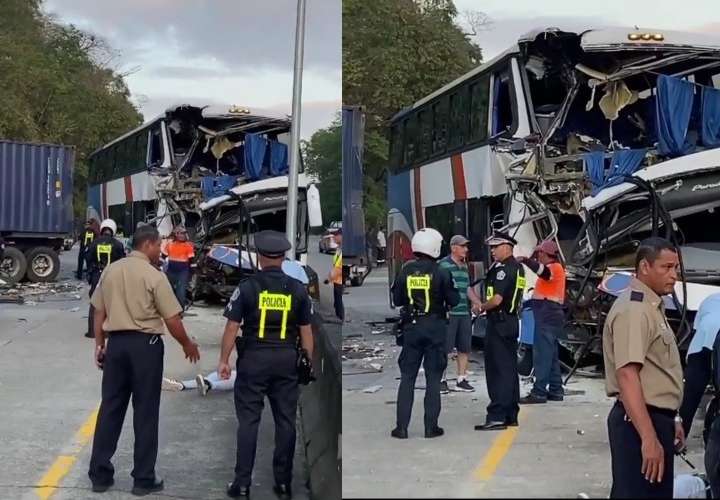Pavo de bus resulta herido tras accidente en autopista Panamá-Colón