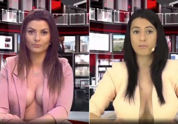 ¡Opa! Presentadoras de noticias en Albania lo hacen semidesnudas