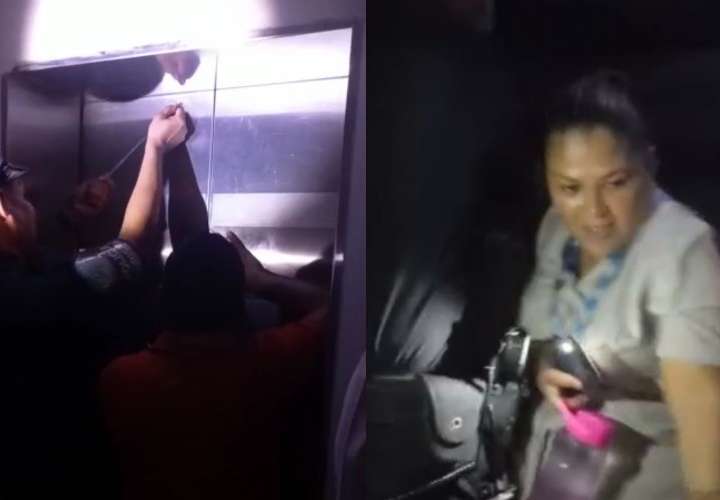 ¡Qué susto! Mujer queda atrapada en elevador de una plaza de Colón