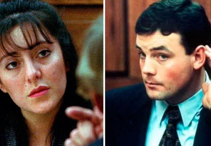 Lorena y John cuando participaban del juicio por el caso en 1993