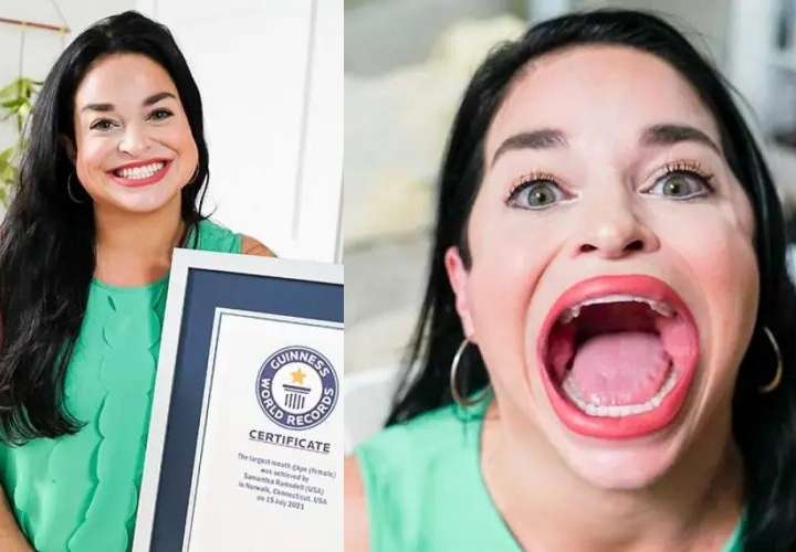 Récord Guinness de la boca más grande del mundo es de una mujer