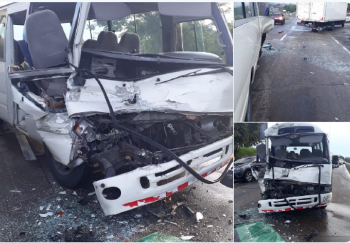 Trancazo entre bus y camión deja 10 heridos en Capira