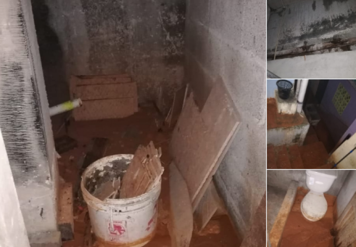  Agua y lodo en cuartos de alquiler por rotura de tubería de 10" en La Cabima