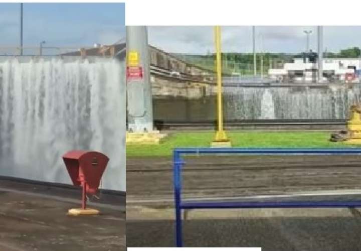 Desbordamiento en las esclusas de Gatún (Video)