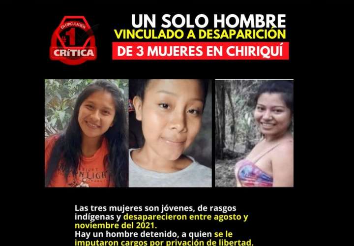 Un solo hombre vinculado a desaparición de tres mujeres en Chiriquí