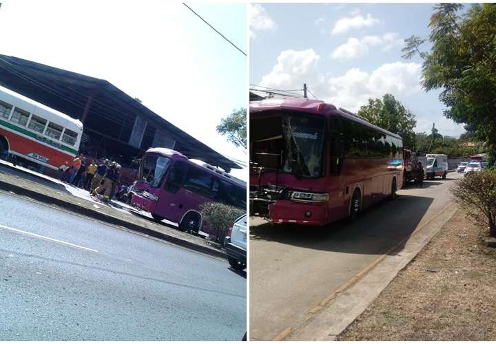 Dos buses de ruta colisionan; uno es diablo rojo 