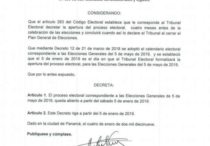Abierto proceso electoral para las elecciones generales del 5 de mayo de 2019