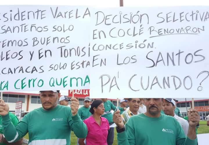 Trabajadores de Cerro Quema protestan en defensa de sus empleos