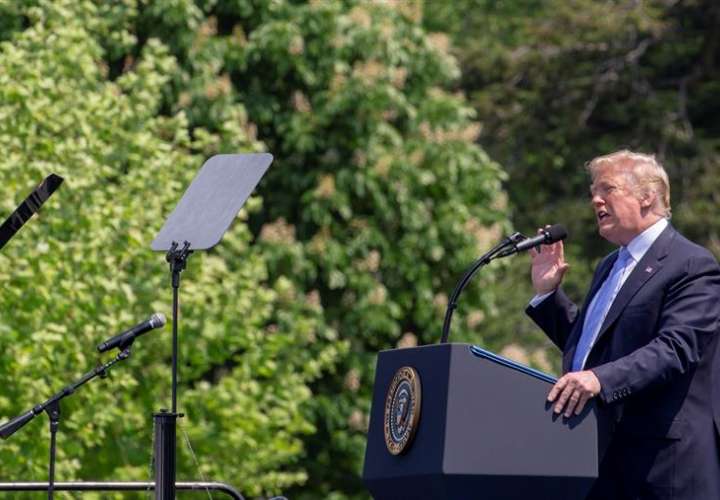 El presidente de los Estados Unidos Donald J. Trump el martes 15 de mayo de 2018, en el Capitolio de EEUU en Washington (EE.UU.). EFE
