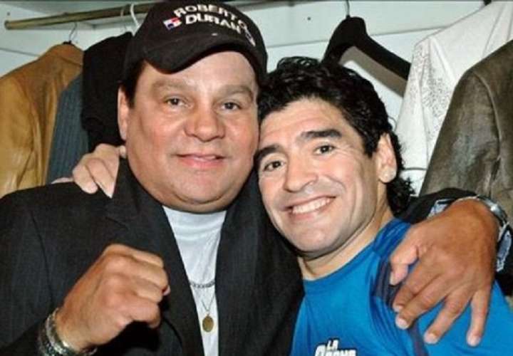 Roberto Durán y Diego Maradona. /Foto: Archivo