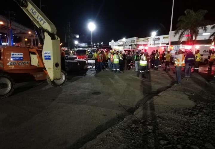 Vista general del área en donde ocurrió el accidente laboral en la Línea II del Metro de Panamá. foto: @Suntracs1