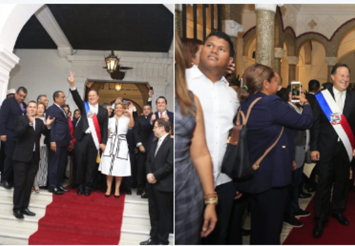 "Me voy muy contento", dijo Varela a su salida del Palacio Presidencial