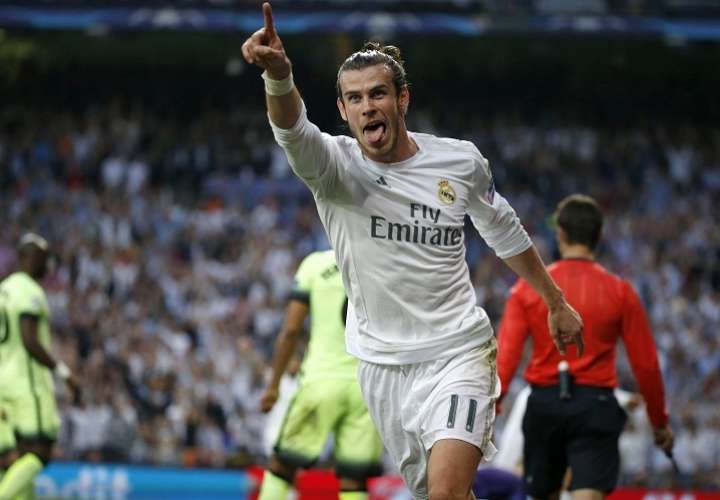 El delantero Gareth Bale celebra su gol con el Real Madrid. Foto: AP