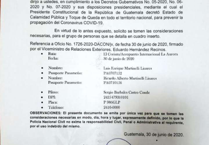 Guatemala reconoció categoría de diplomáticos a diputados Martinelli