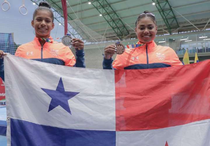 Navas (izq.) y Heron volvieron a ganar medallas en la gimnasia de los Bolivarianos. Foto: COP