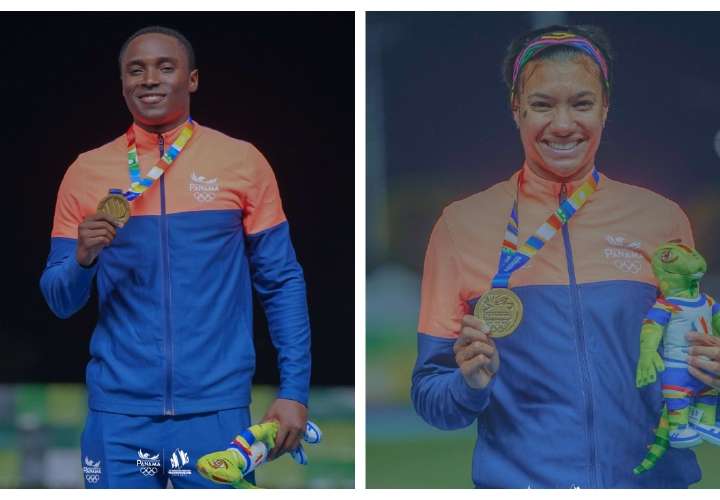 Alonso Edward (izq.) y Gianna Woodruff ganaron medallas de oro en el atletismo. Foto: COP