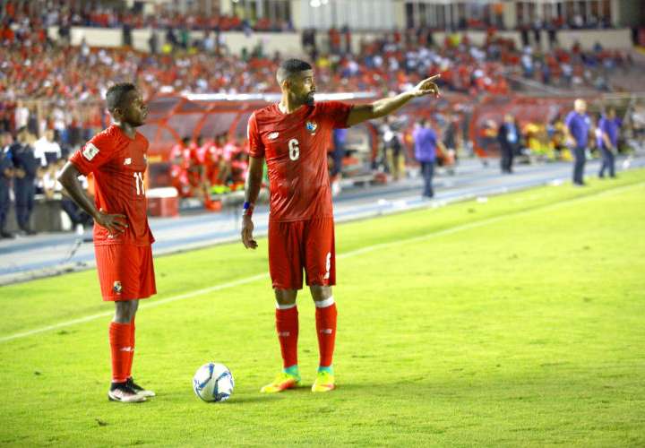 Gabriel “Gavilán” Gómez durante el partido que Panamá enfrentó a Jamaica en el Rommel Fernández. Foto Anayansi Gamez
