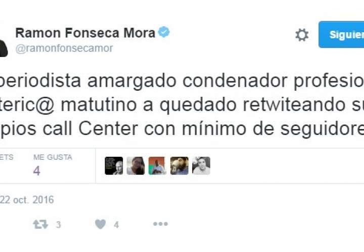Fonseca Mora defiende a Varela atacando a periodistas