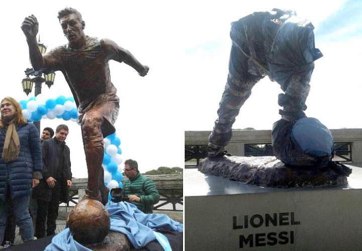 Destrozan estatua de Messi