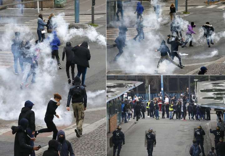 Los alzados —en su mayoría jóvenes— lanzaron piedras y barras de hierro en el principal centro comercial de Bobigny, al este de París.  / Fotos: AP