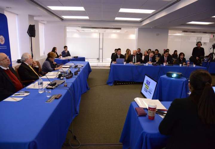 Vista de una audiencia pública de la Comisión Interamericana de Derechos Humanos (CIDH), en su sede de Washington.  /  Foto: EFE