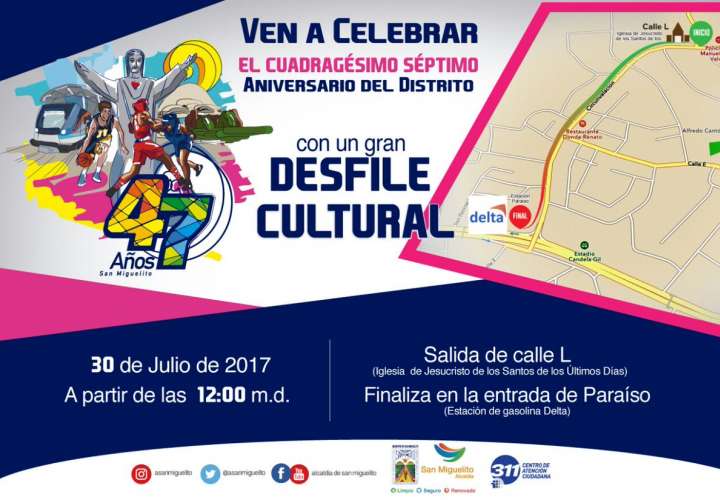 Todo listo para el desfile cultural en San Miguelito, mañana