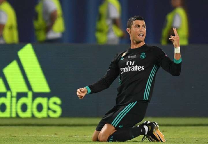 Cristiano Ronaldo durante el partido por la Supercopa de Europa. Foto: EFE
