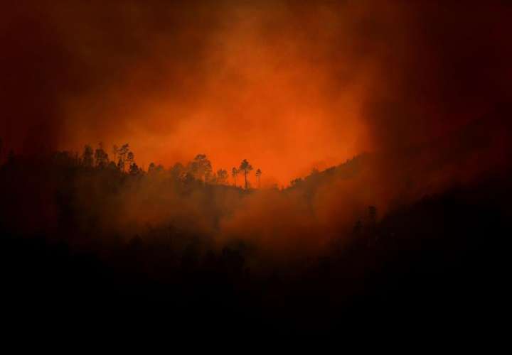 Vista general de las llamas de un incendio forestal en el Parque nacional de Peneda-Gerês, en el Norte de Portugal. EFE/Archivo