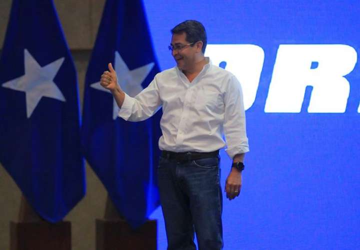 El presidente de Honduras ,Juan Orlando Hernández, el pasado domingo 26 de noviembre de 2017, al declararse ganador de las elecciones presidenciales, en Tegucigalpa (Honduras). EFE