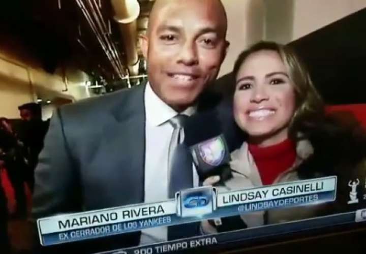 El panameño Mariano Rivera fue entrevistado en Univisión Deportes. Foto cortesía Univisión