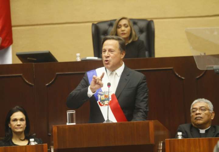 Juan Carlos Varela ante el pleno legislativo. / Foto: Edward Santos 