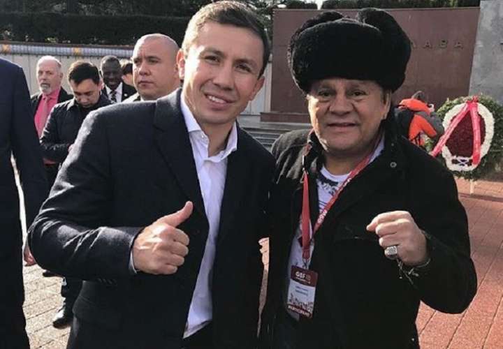 El kazajo Gennady Golovkin junto a Roberto Durán. Foto: Instagram 