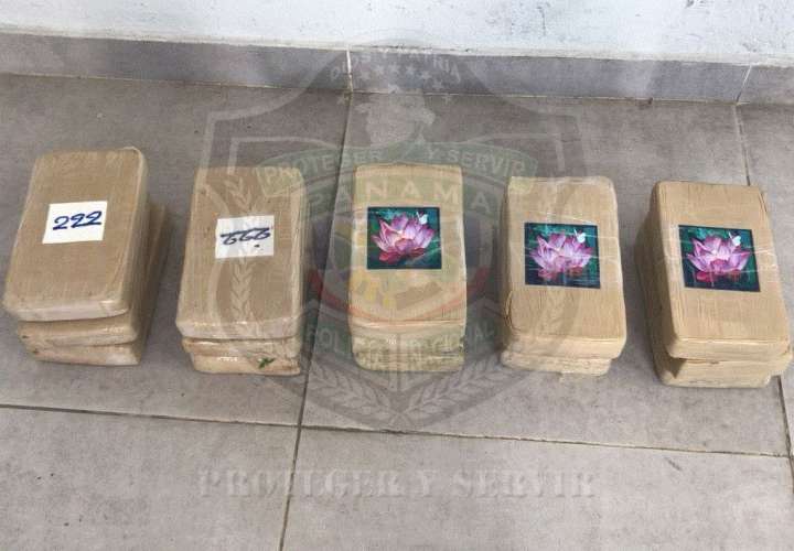 Los paquetes de sustancia ilícita poseían logos distintos. / Foto: Proteger y Servir