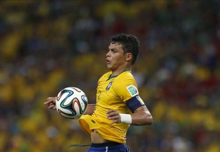 El jugador brasileño Thiago Silva. Foto:EFE