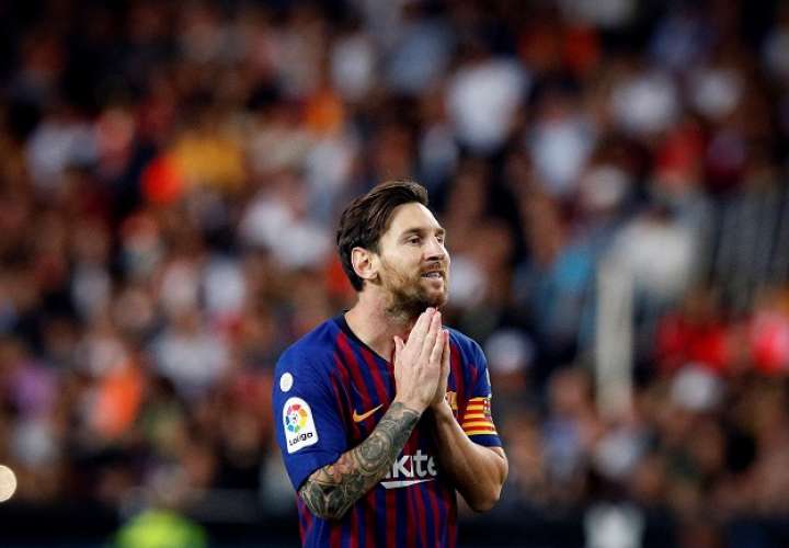 El delantero Lionel Messi marcó el gol del empate ante el Valencia. Foto: EFE