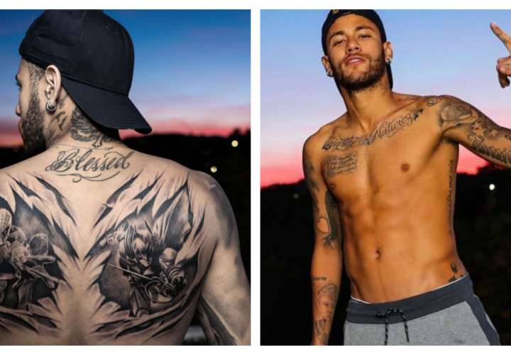 Neymar se tatuó a Batman y a el Hombre Araña en su espalda
