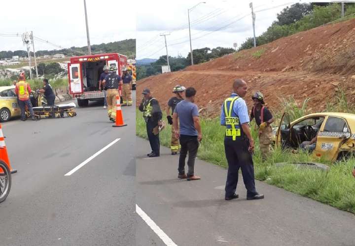 Vista general del accidente en ocurrido en la autopista Arraiján-La Chorrera. Foto: @TraficoCPanama