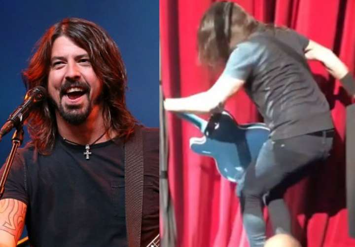 Dave Grohl de la banda 'Foo Fighters' se cayó de un escenario 