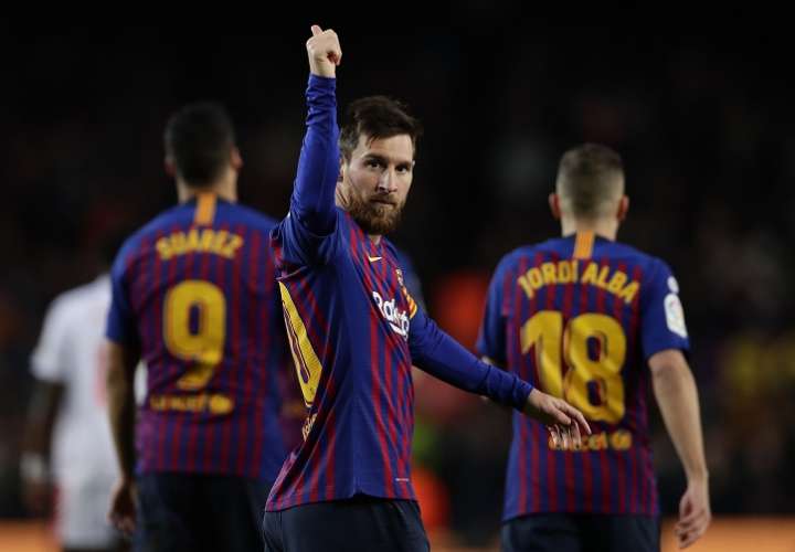 Lionel Messi celebra uno de sus goles con el Barcelona. Foto: AP