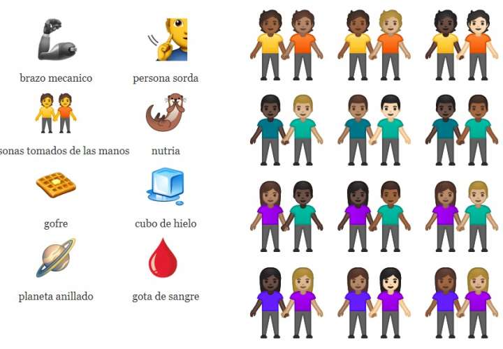 Vista general de algunos de los nuevos emojis publicados en la página de Unicode.