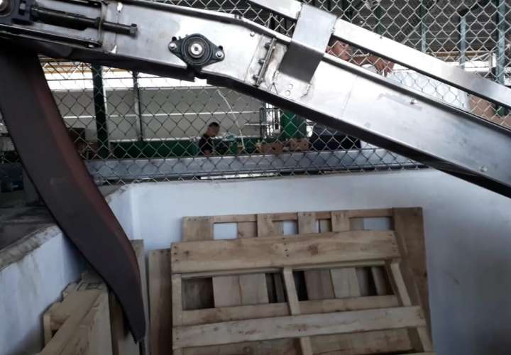Vista general de la máquina en la que quedó atrapado el menor en  la empresa Banapiña. Foto: José Vásquez