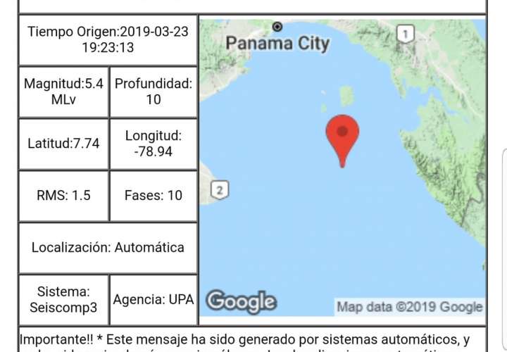 Sismo de magnitud 5.4 sacude la ciudad y Panamá Oeste
