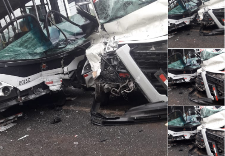8 heridos deja colisión entre busito y metrobús en Chilibre