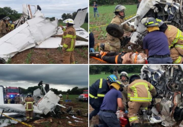 Dos muertos y un herido deja accidente aéreo en La Enea de Guararé